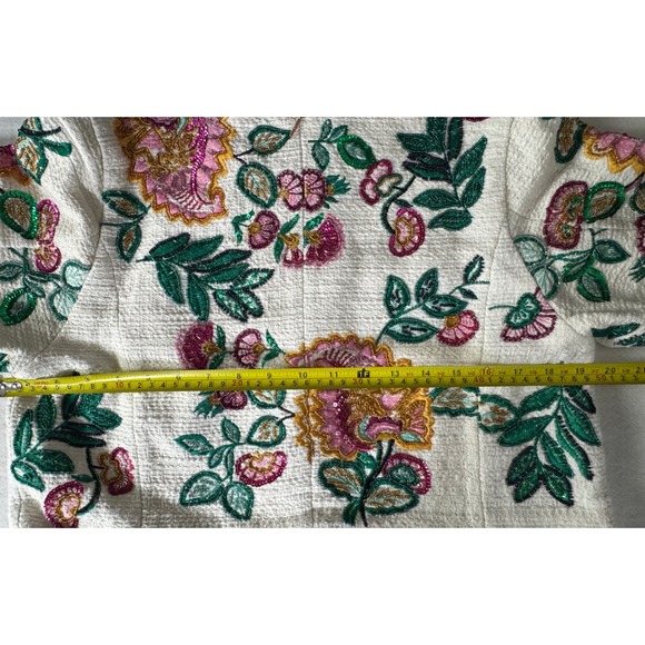 MISA Los Angeles Embellished Floral Cropped Jacket Women's Size‎ L - Picture 12 of 13